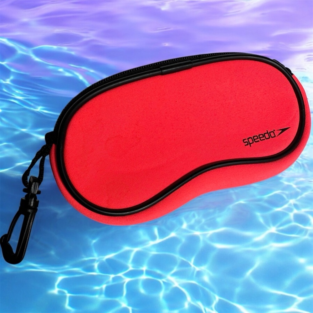 Speedo Sunglass Case Neon Pink Black Zip Close Soft Shell - Picture 1 of 7